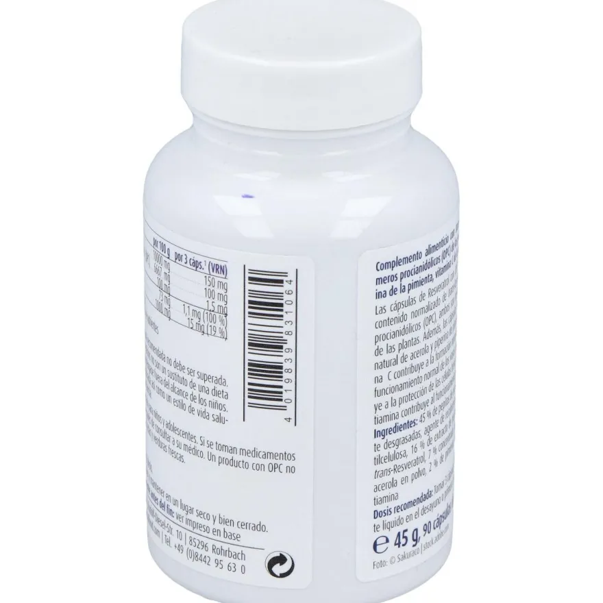 Raab Vitalfood Resveratrol Con Opc 90Caps