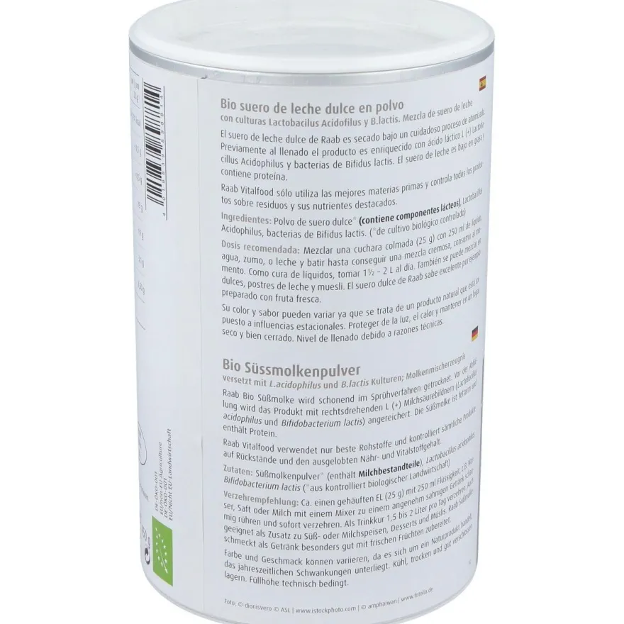 Raab Vitalfood Suero De Leche Dulce Natural Polvo 450G