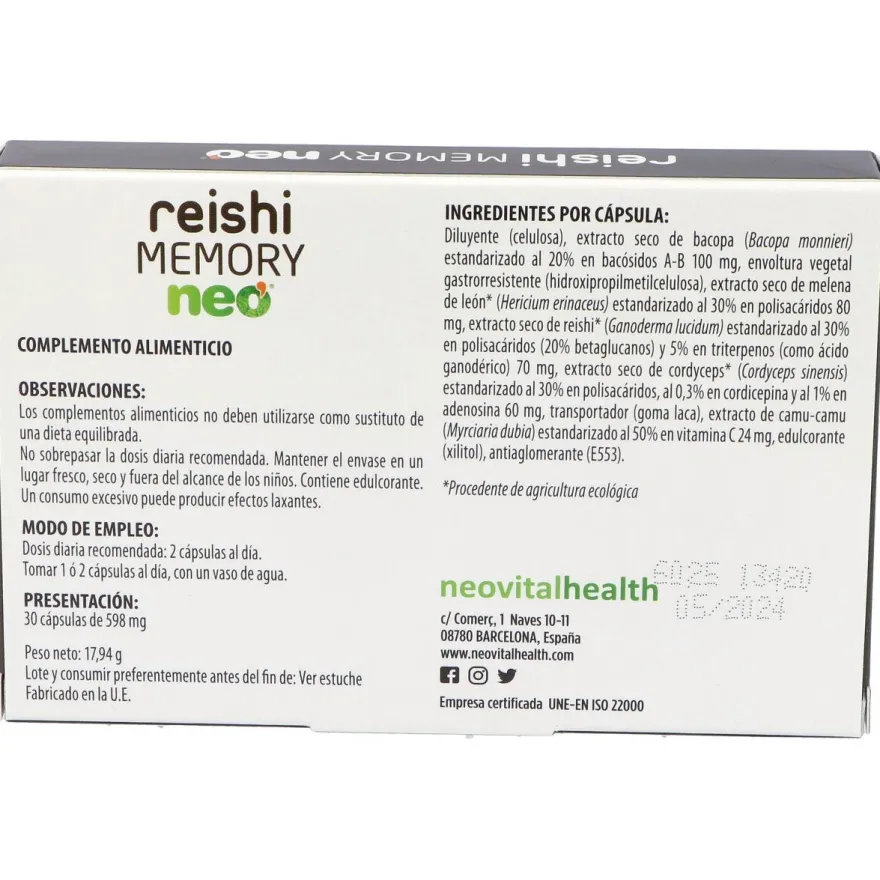 Reishi Memory Neo 30cap - Neovital