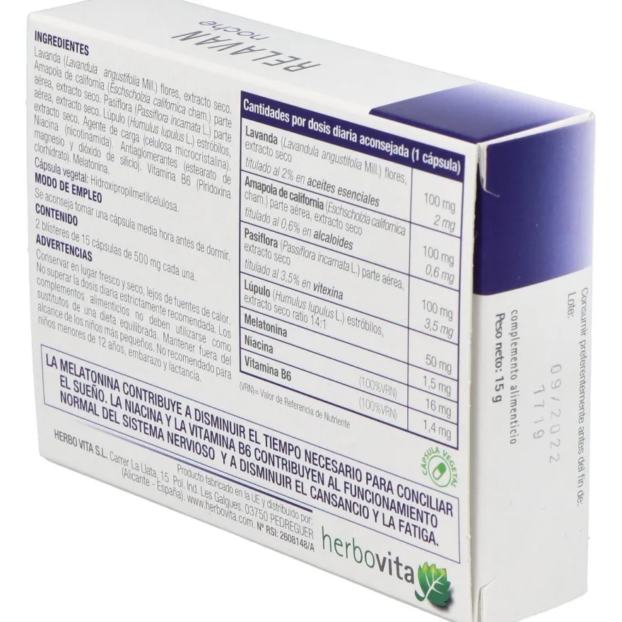 Relavan Noche 30caps - Herbovita