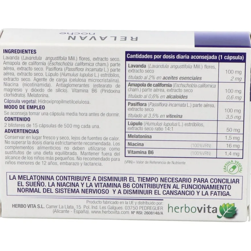 Relavan Noche 30caps - Herbovita