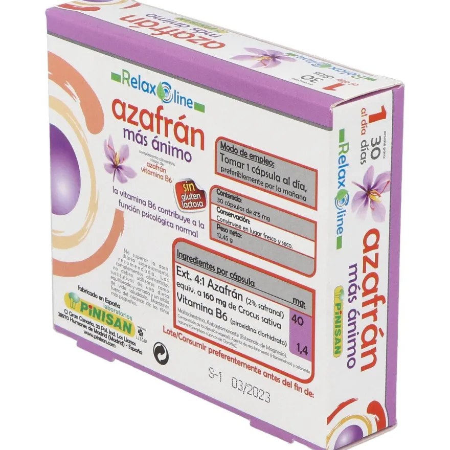 Relax Line Azafran Mas Animo 30cap - Pinisan