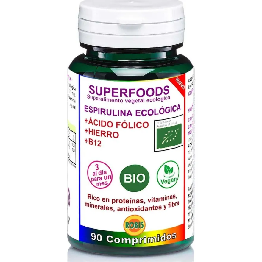 Robis Espirulina Eco + Acido Folico + Hierro + B12 90Comp