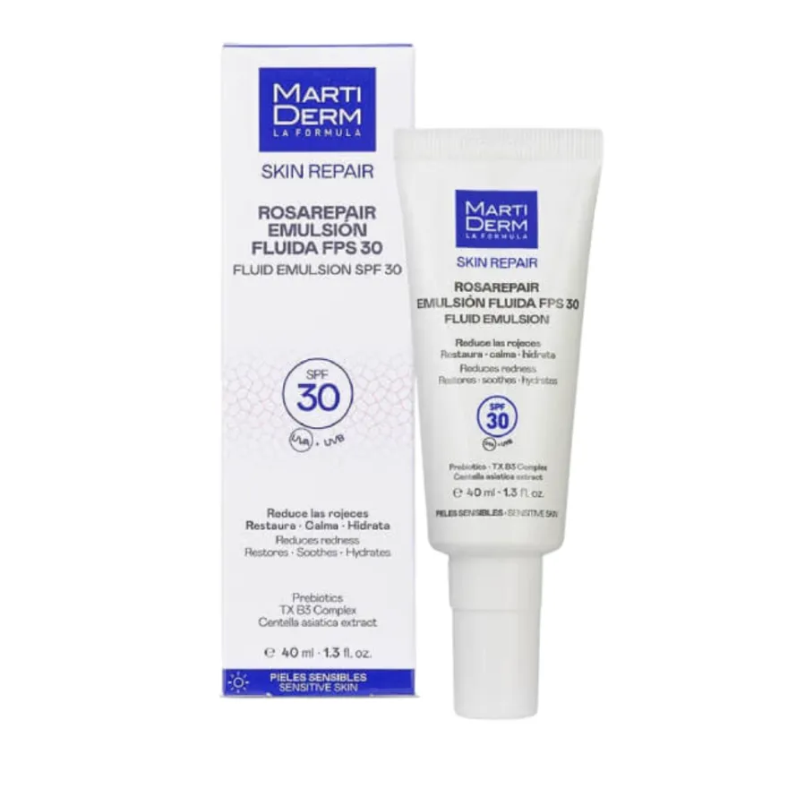 Rosarepair Emulsión Fluida FPS 30, 40 ml. - Martiderm