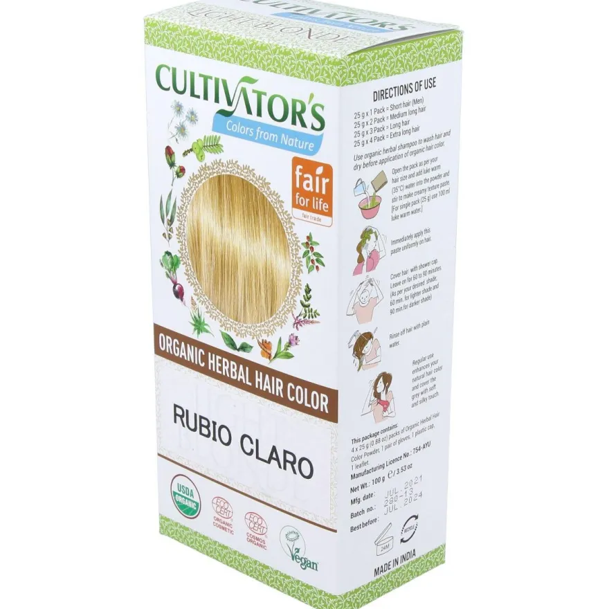 Rubio Claro Tinte Organico 100Gr. Ecocert