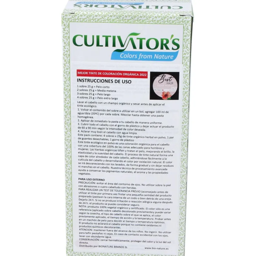 Rubio Oscuro Tinte Organico 100Gr. Ecocert