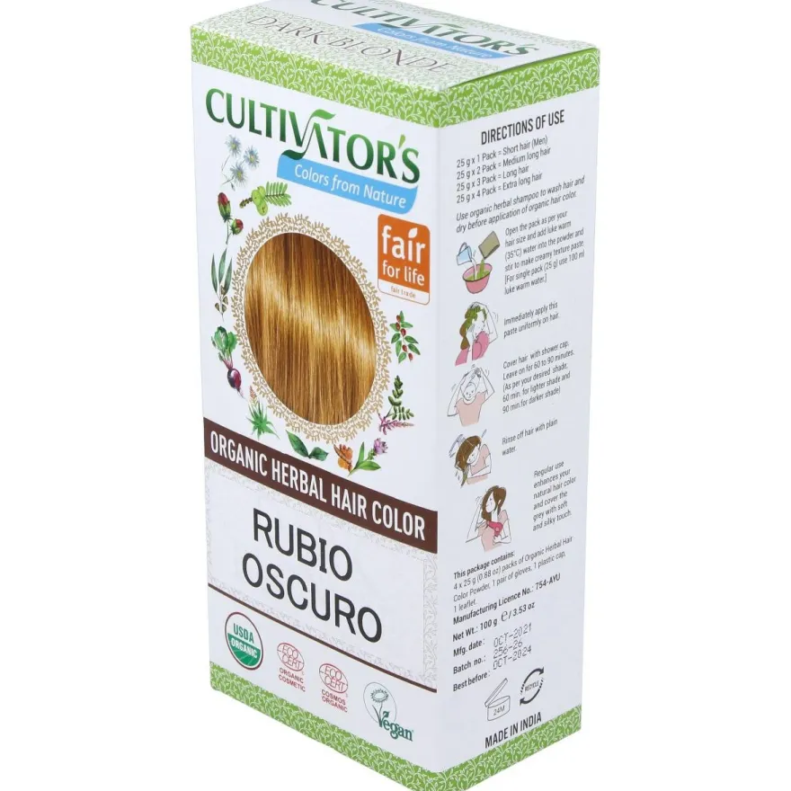 Rubio Oscuro Tinte Organico 100Gr. Ecocert