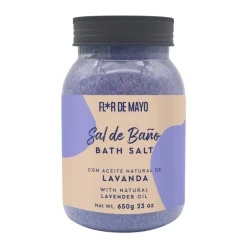 Sal de Baño con Aceite Natural de Lavanda, 650 g. - Flor de Mayo