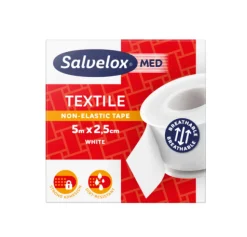 Salvelox Textile Esparadrapo Blanco, 5m x 2,5cm.- Orkla