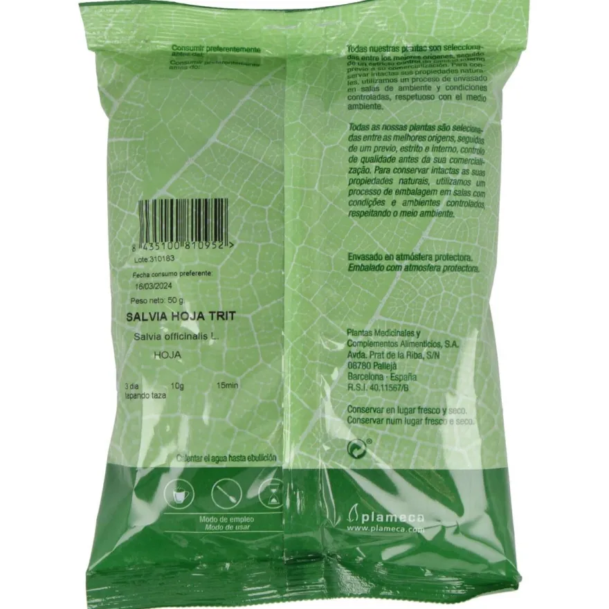Salvia Lavandulifolia Hoja Trit. Bolsa 50gr - Plameca