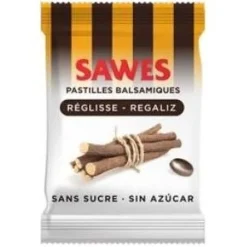 Sawes Pastillas Balsámicas Sin Azúcar Sabor Regaliz Con Vitamina C En Bolsa 50G