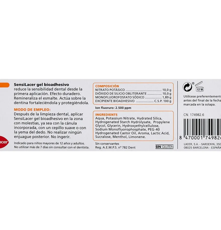 Sensilacer Sensibilidad Dental Gel Bioadhesivo (1 Envase 50 ml) - Otros Laboratorios