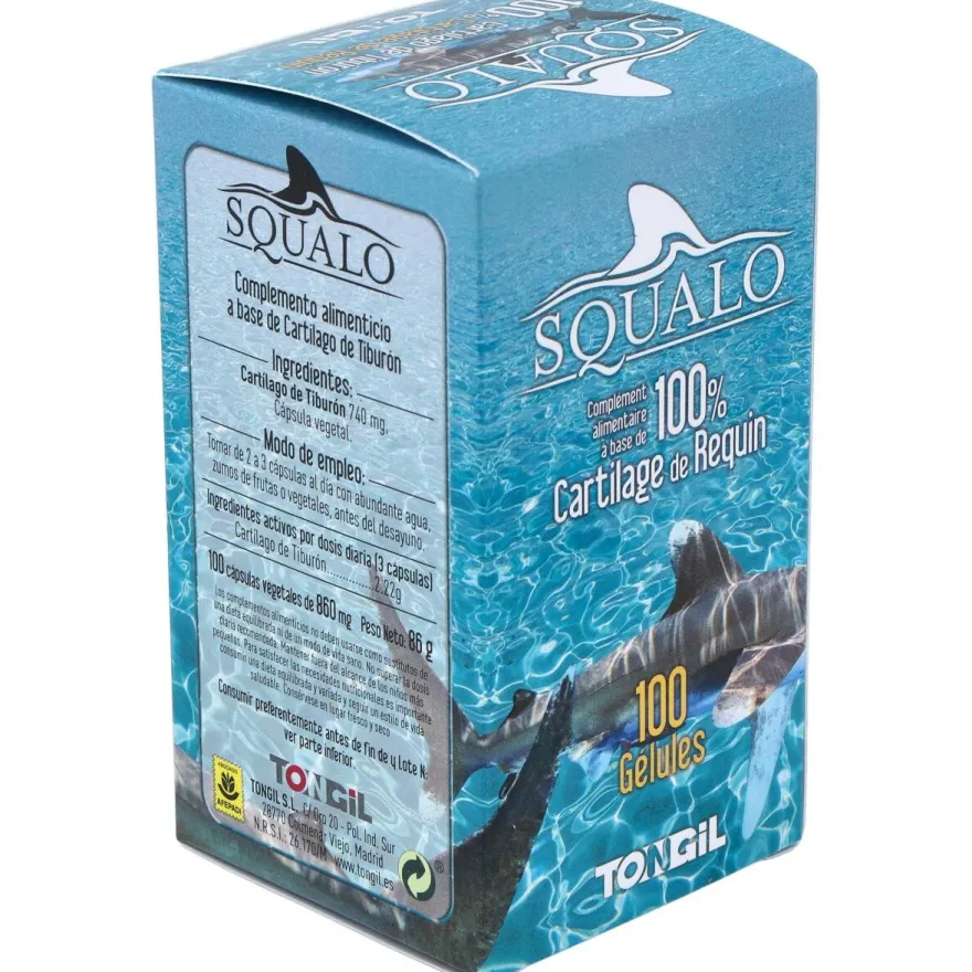 Squalo Cartilago De Tiburon Puro 750Mg. 100Cap.