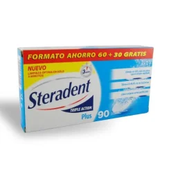 Steradent Triple Acción Plus - Limpieza Protesis Dental (90 Comprimidos) - Reckitt Benckiser