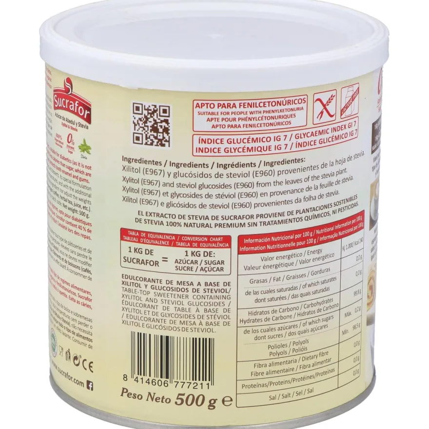 Sucrafor (Azucar De Abedul Y Stevia) 500Gr 2