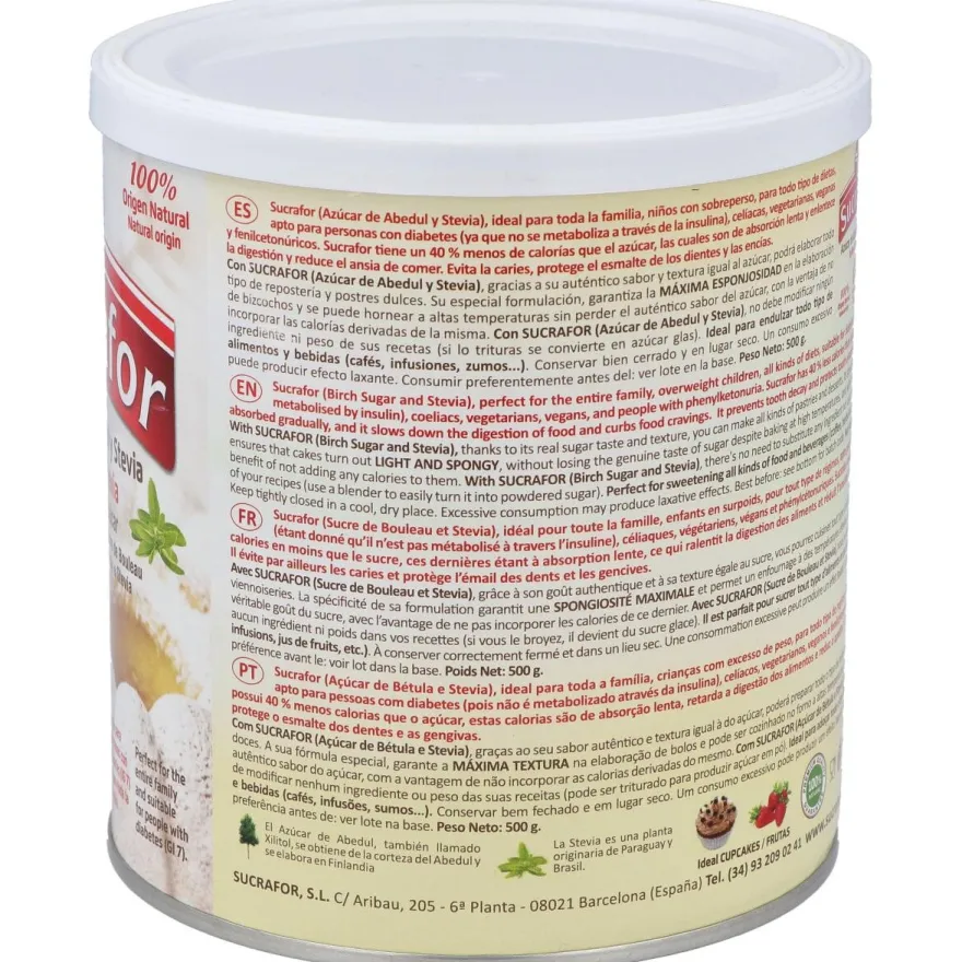 Sucrafor (Azucar De Abedul Y Stevia) 500Gr 2