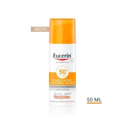 Sun Face Photoaging Control Fluido FPS50+ con Color Medio, 50 ml. - Eucerin