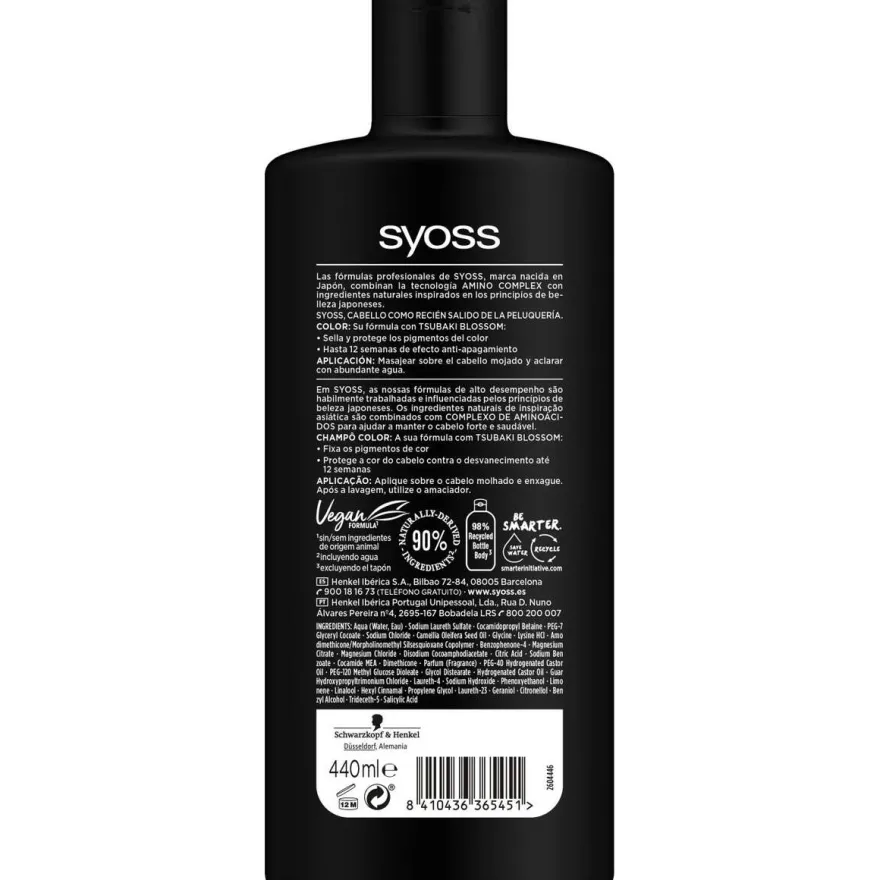 Syoss Shampoo Cabello Teñido Color Tech 440Ml