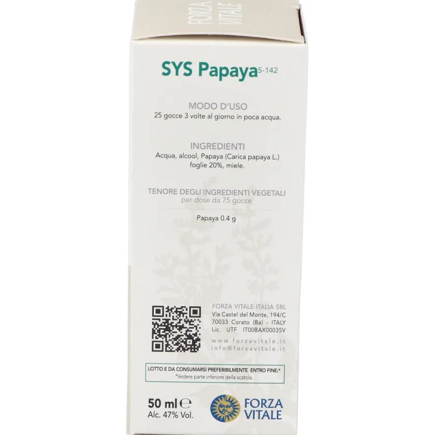 Sys.papaya 50ml - Forza Vitale