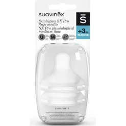 Tetina Silicona Fisiológica Flujo M, 2 Uds - Suavinex