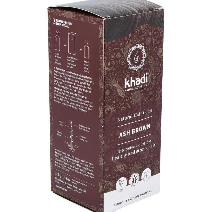 Tinte Castaño Ceniza 100% Vege 100g - Khadi
