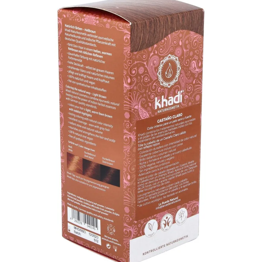 Tinte Castaño Claro 100% Veget 100g - Khadi