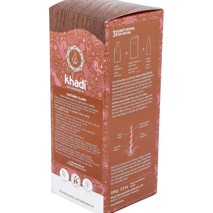 Tinte Castaño Claro 100% Veget 100g - Khadi