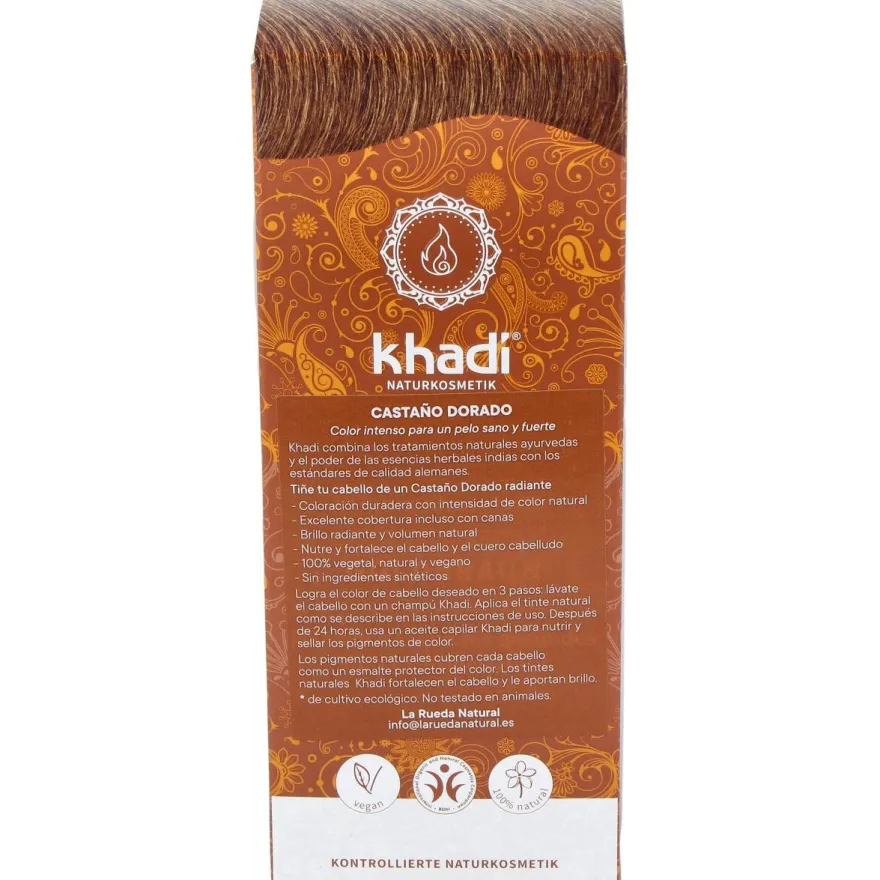 Tinte Castaño Dorado 100% Vegetal 100g - Khadi