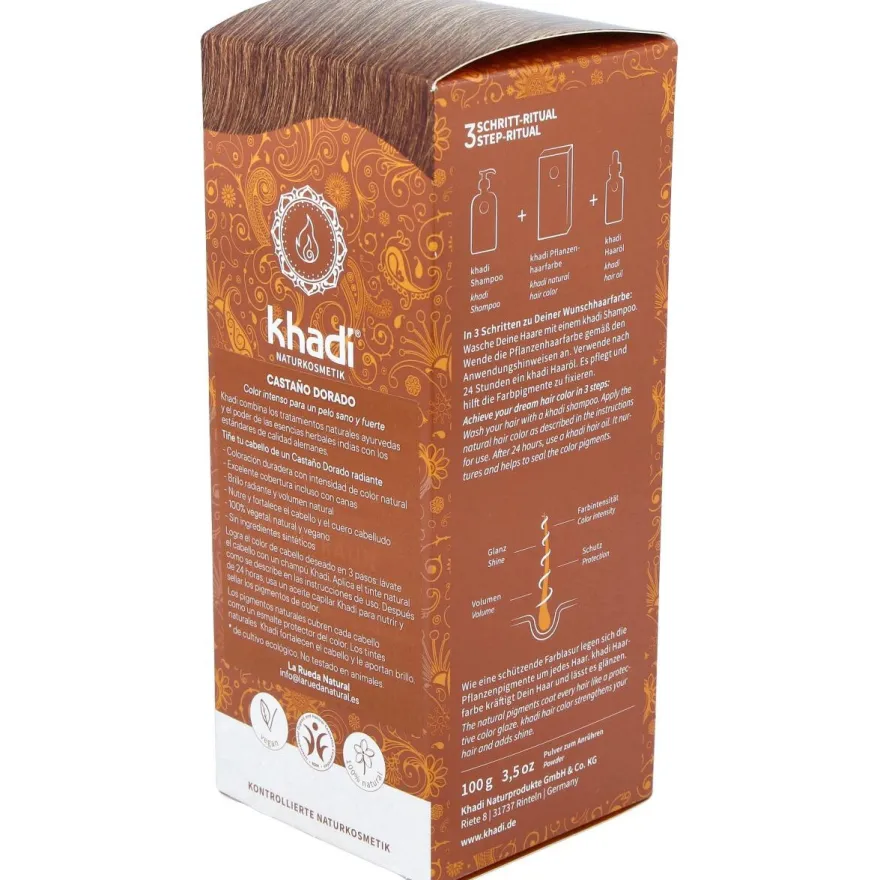 Tinte Castaño Dorado 100% Vegetal 100g - Khadi
