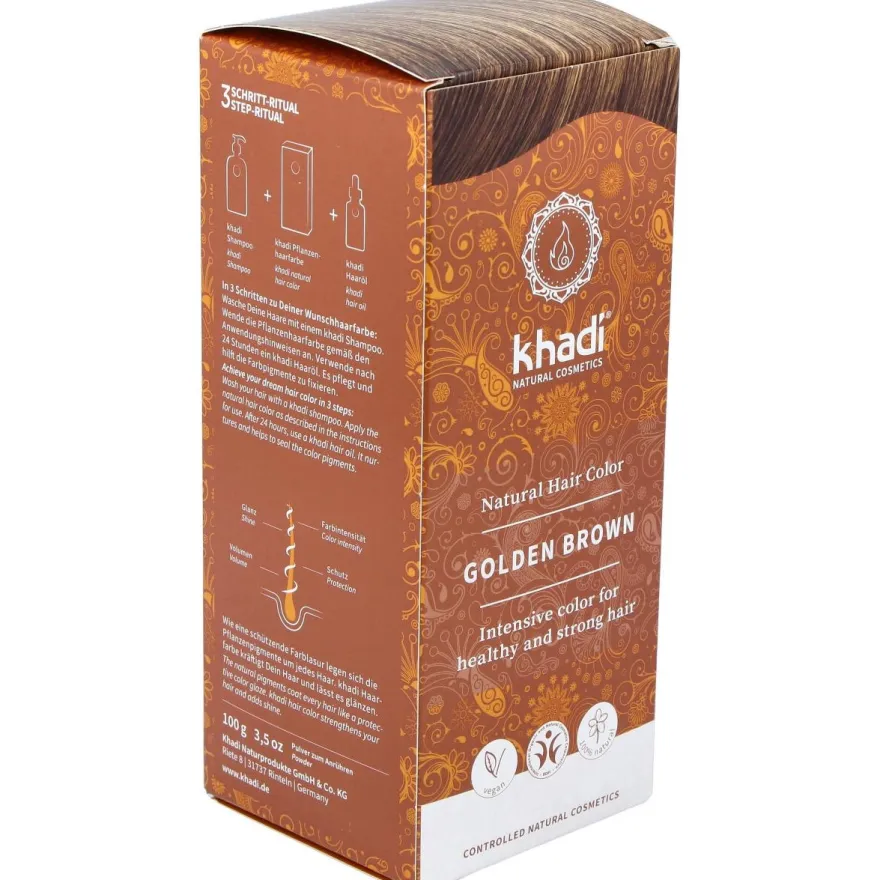 Tinte Castaño Dorado 100% Vegetal 100g - Khadi