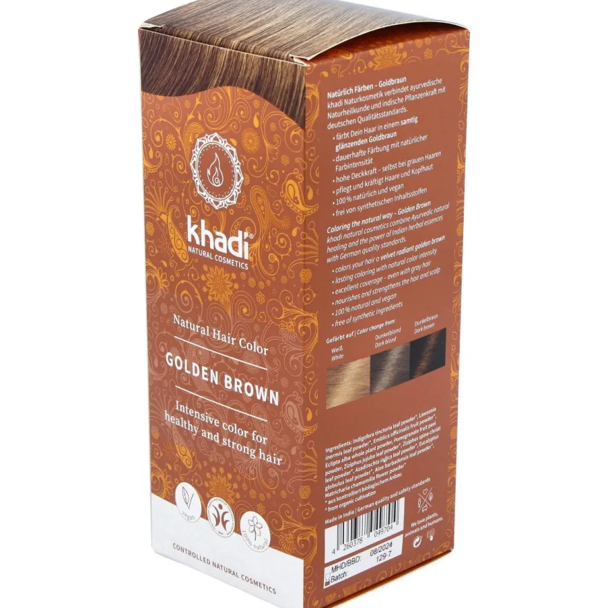 Tinte Castaño Dorado 100% Vegetal 100g - Khadi