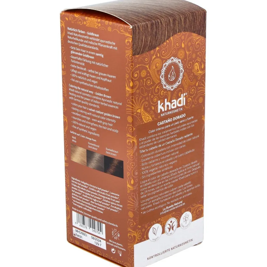 Tinte Castaño Dorado 100% Vegetal 100g - Khadi