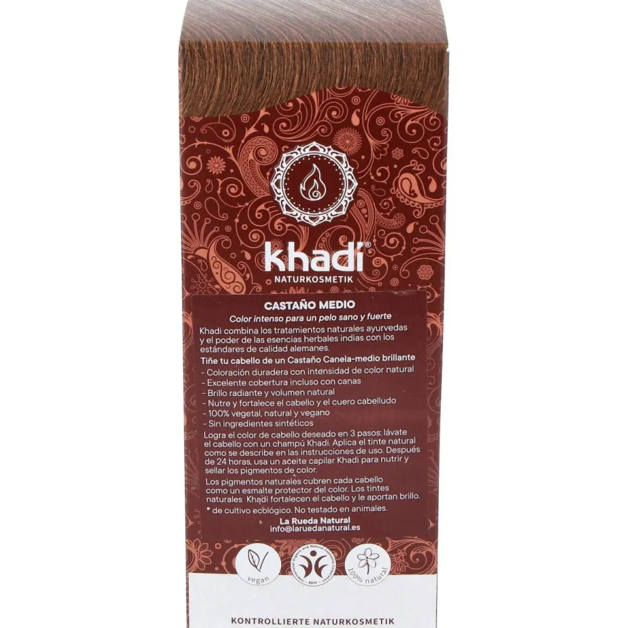 Tinte Herbal Color Castaño Medio 500gr - Khadi