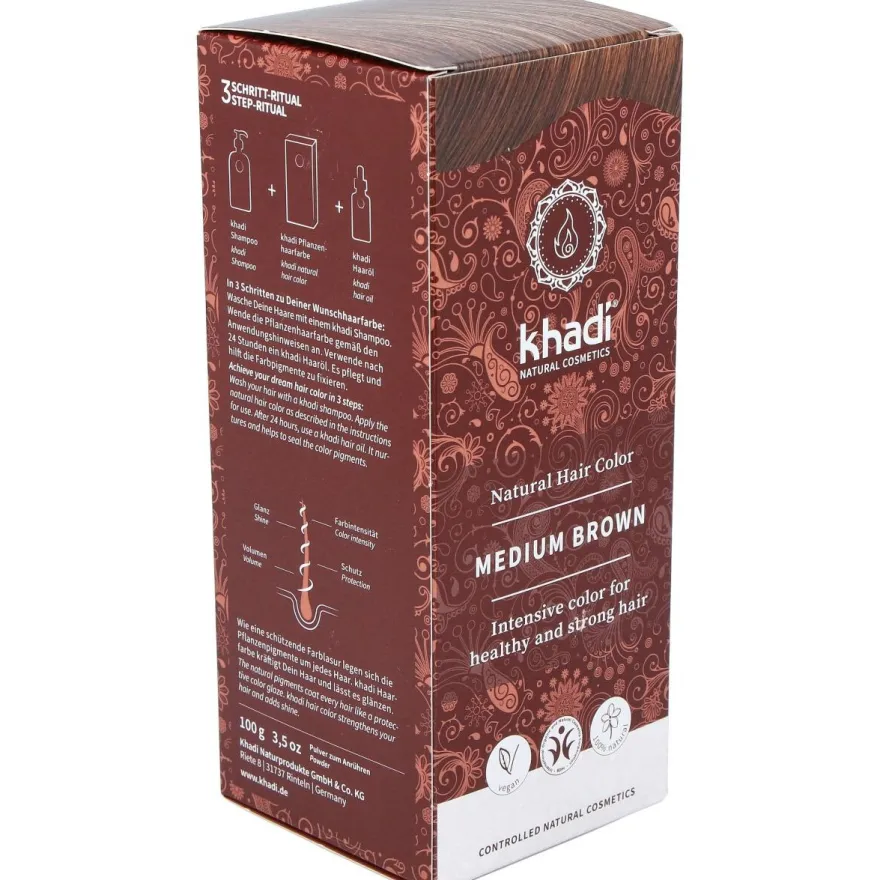 Tinte Herbal Color Castaño Medio 500gr - Khadi