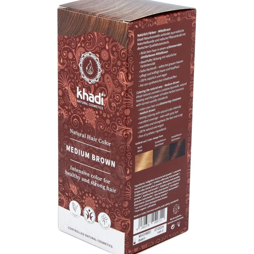 Tinte Herbal Color Castaño Medio 500gr - Khadi