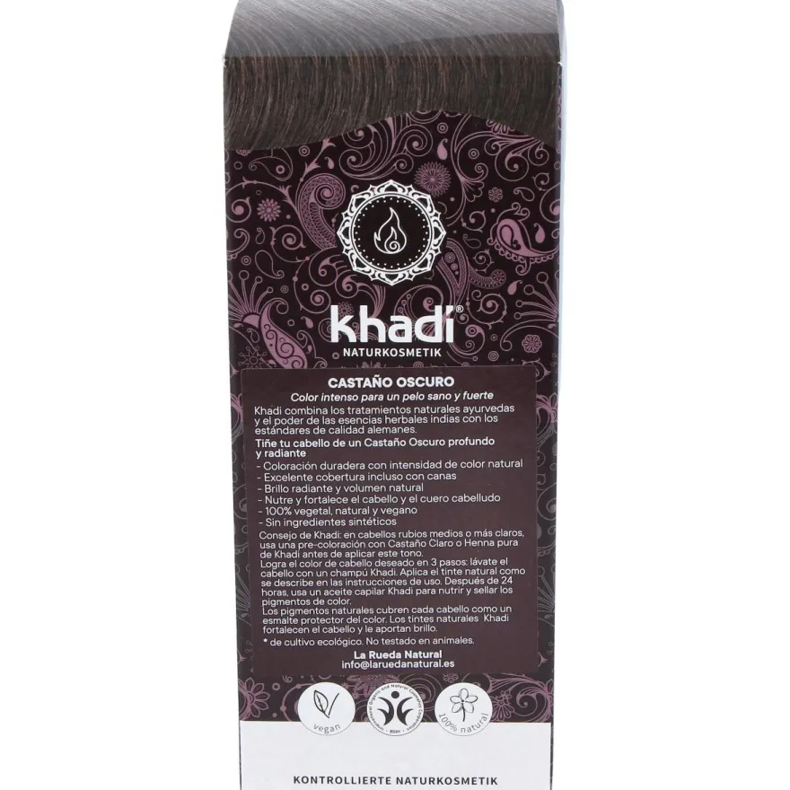 Tinte Herbal Color Castaño Oscuro 100gr. 2 - Khadi