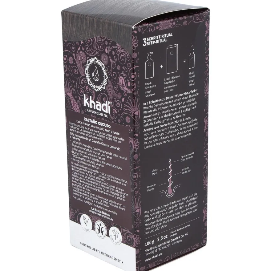 Tinte Herbal Color Castaño Oscuro 100gr. 2 - Khadi