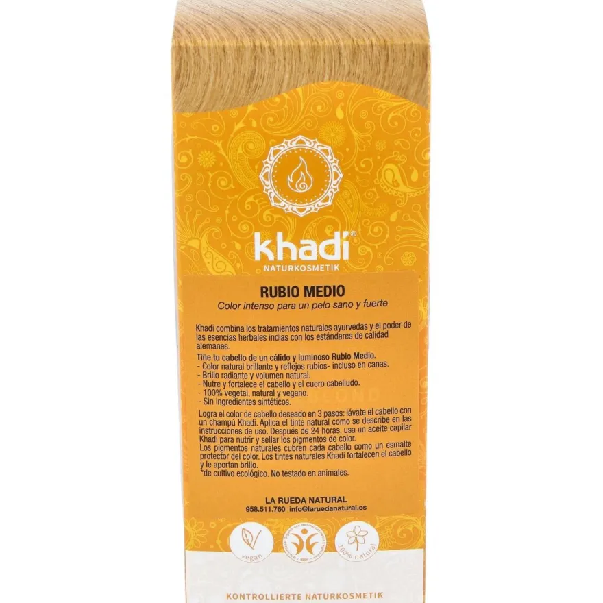Tinte Herbal Color Rubio Medio 100gr - Khadi