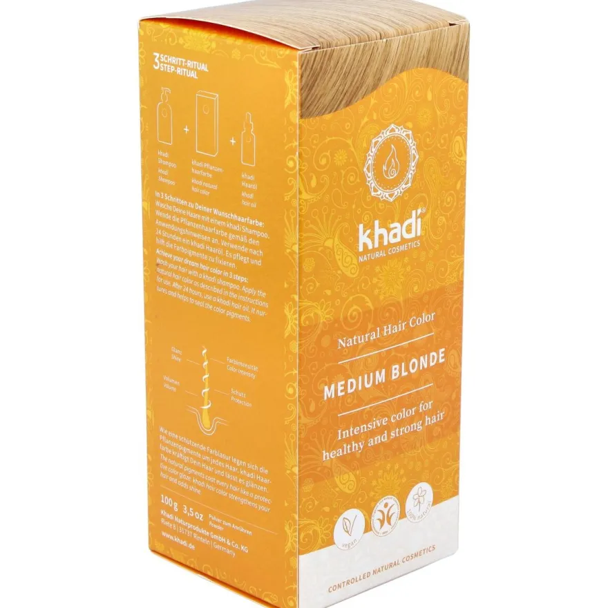 Tinte Herbal Color Rubio Medio 100gr - Khadi