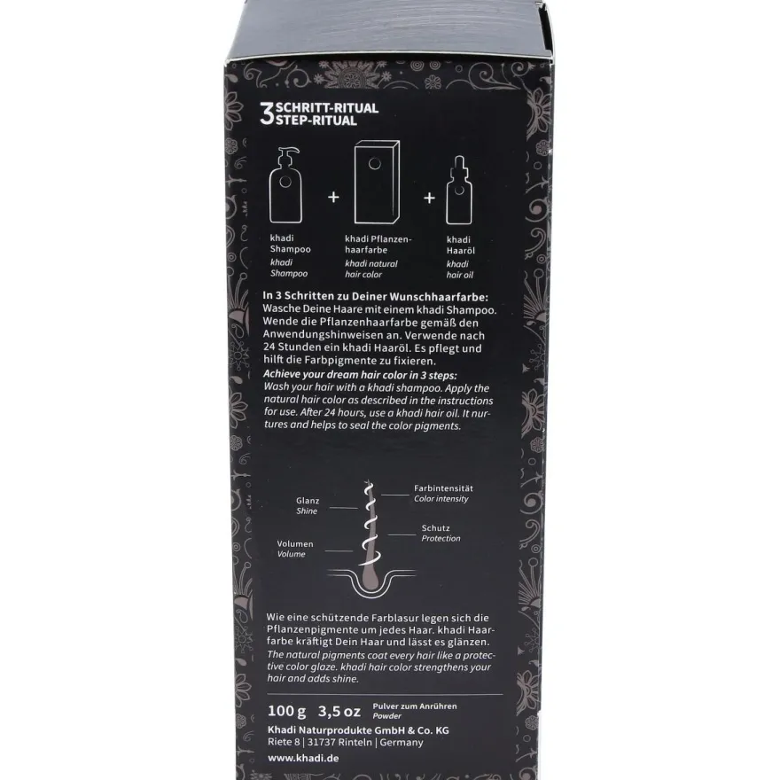 Tinte Negro Herbal 100% Vegeta 100g - Khadi