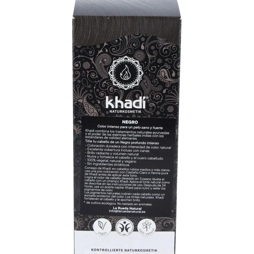 Tinte Negro Herbal 100% Vegeta 100g - Khadi