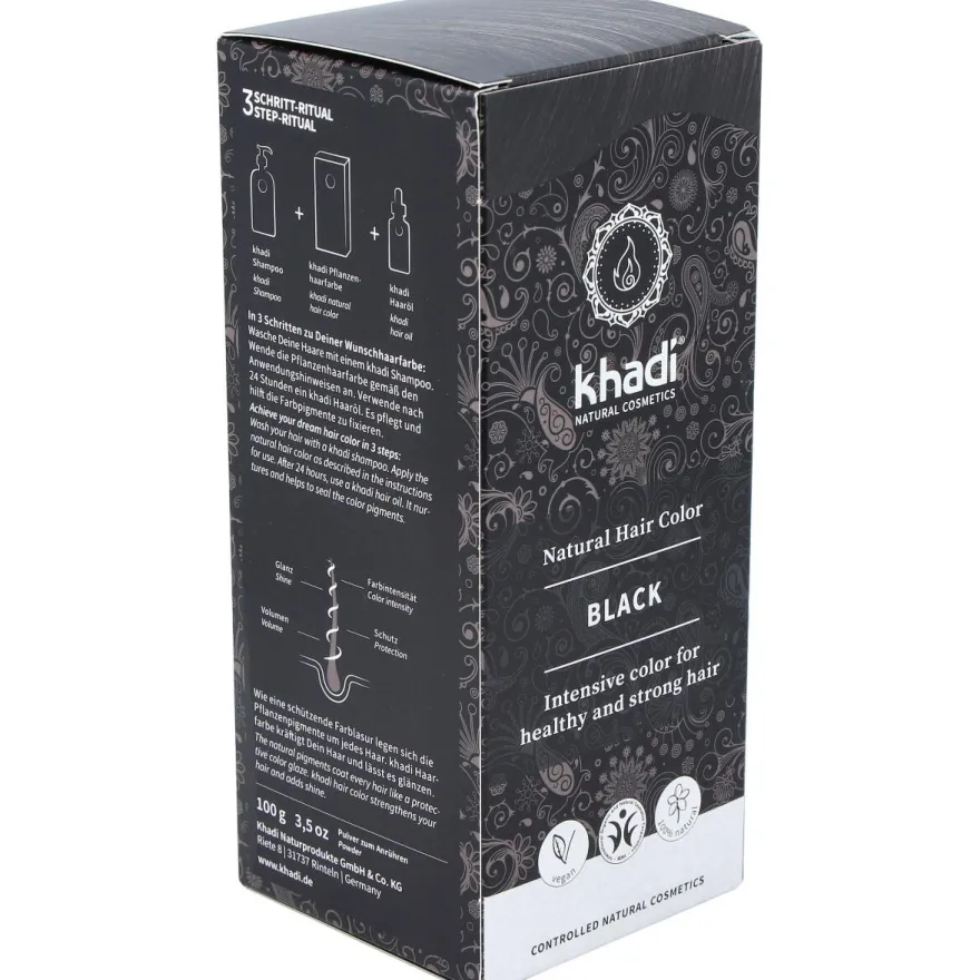 Tinte Negro Herbal 100% Vegeta 100g - Khadi
