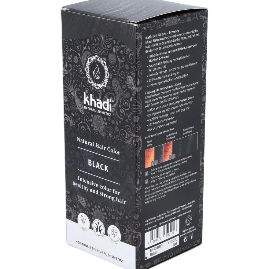 Tinte Negro Herbal 100% Vegeta 100g - Khadi
