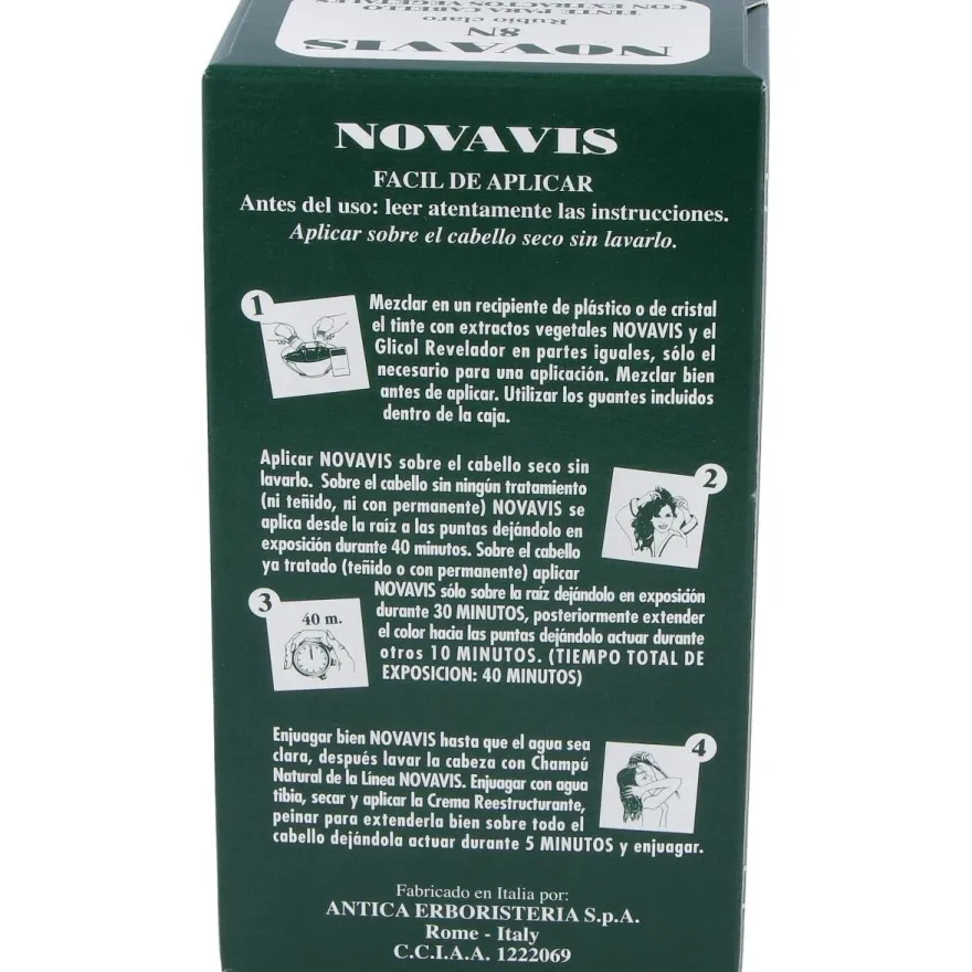 Tinte Novavis 8N Rubio Claro 120Ml.