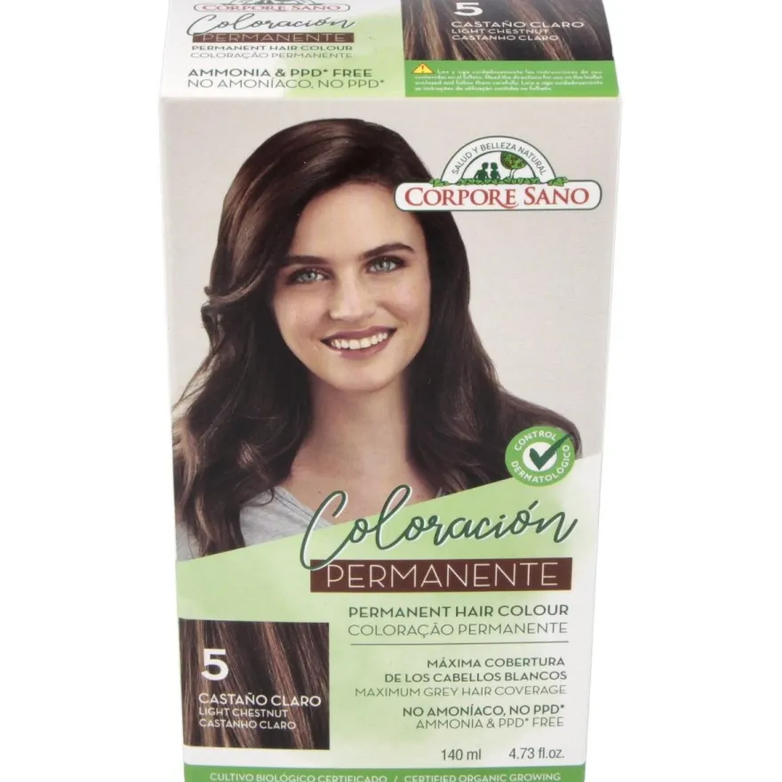 Tinte Permanente Nº 5 Castaño Claro 140ml - Corpore Sano