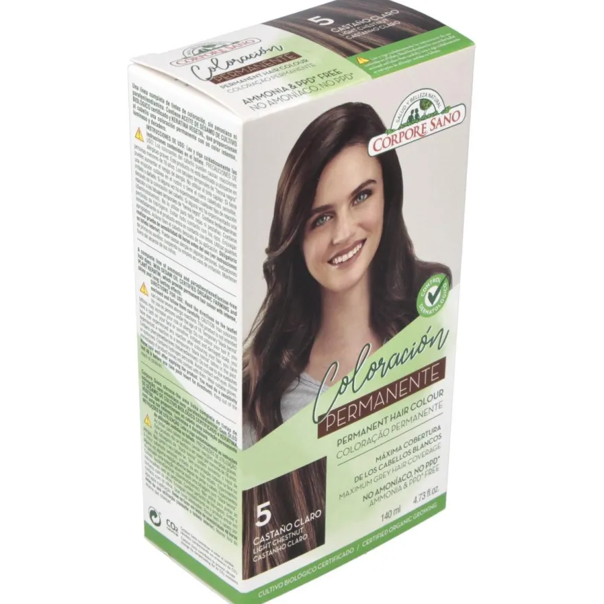 Tinte Permanente Nº 5 Castaño Claro 140ml - Corpore Sano
