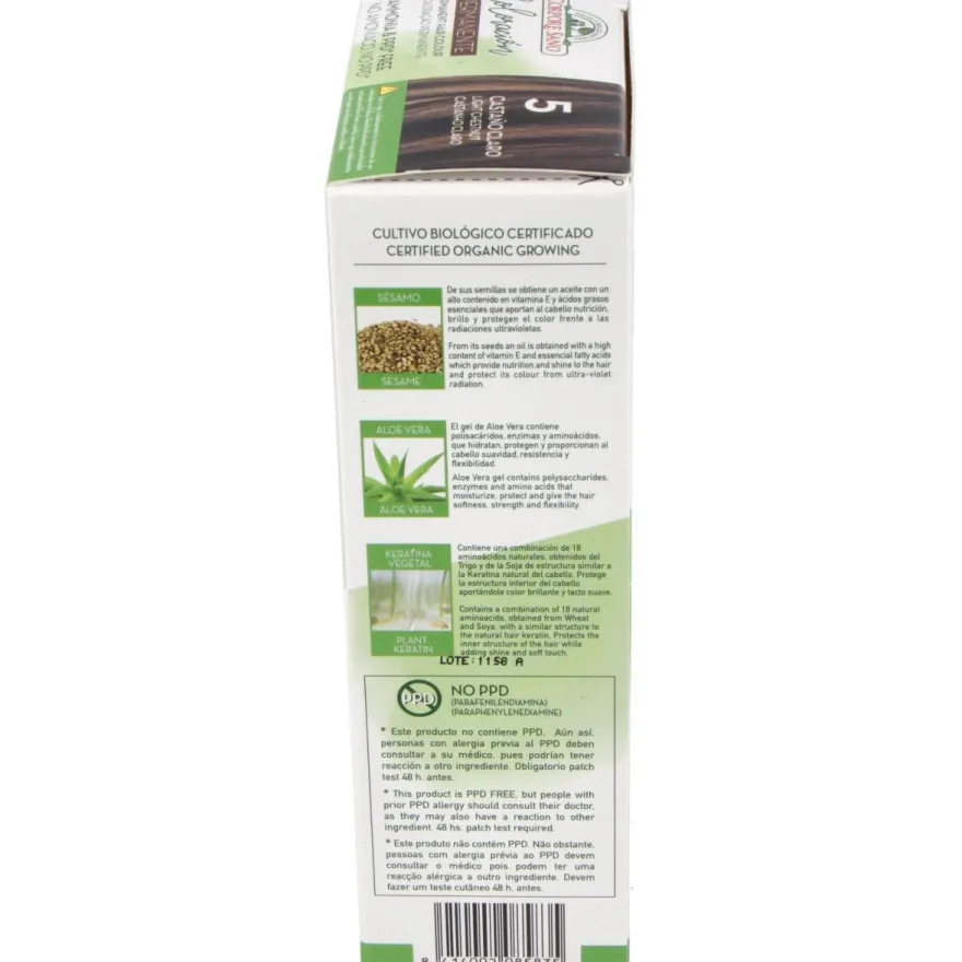 Tinte Permanente Nº 5 Castaño Claro 140ml - Corpore Sano