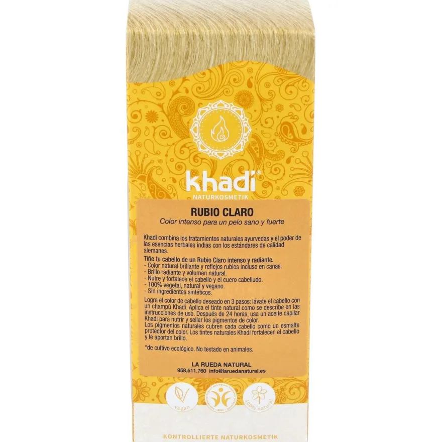 Tinte Rubio Claro 100% Vegetal 100g - Khadi