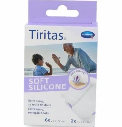 Tiritas Soft Silicone - Aposito Adhesivo (6 u X (25 X 72 Mm) + 2 u X (40 X 60 Mm)) - Laboratorios Hartmann