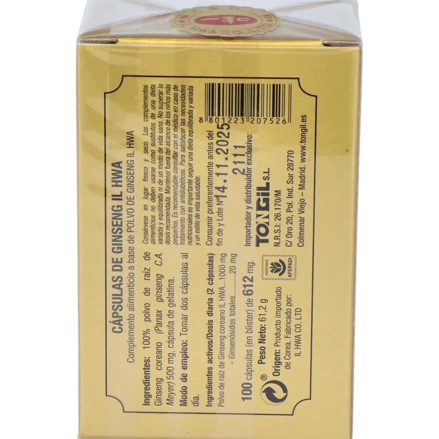 Tongil Ginseng Coreano Il Hwa 100Caps